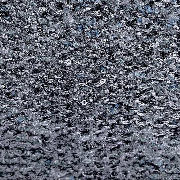 SIGRID OLSEN Studio Sequin Sweater Blend Wool Relaxed Long Sleeves Stretch Blue - Picture 7 of 13
